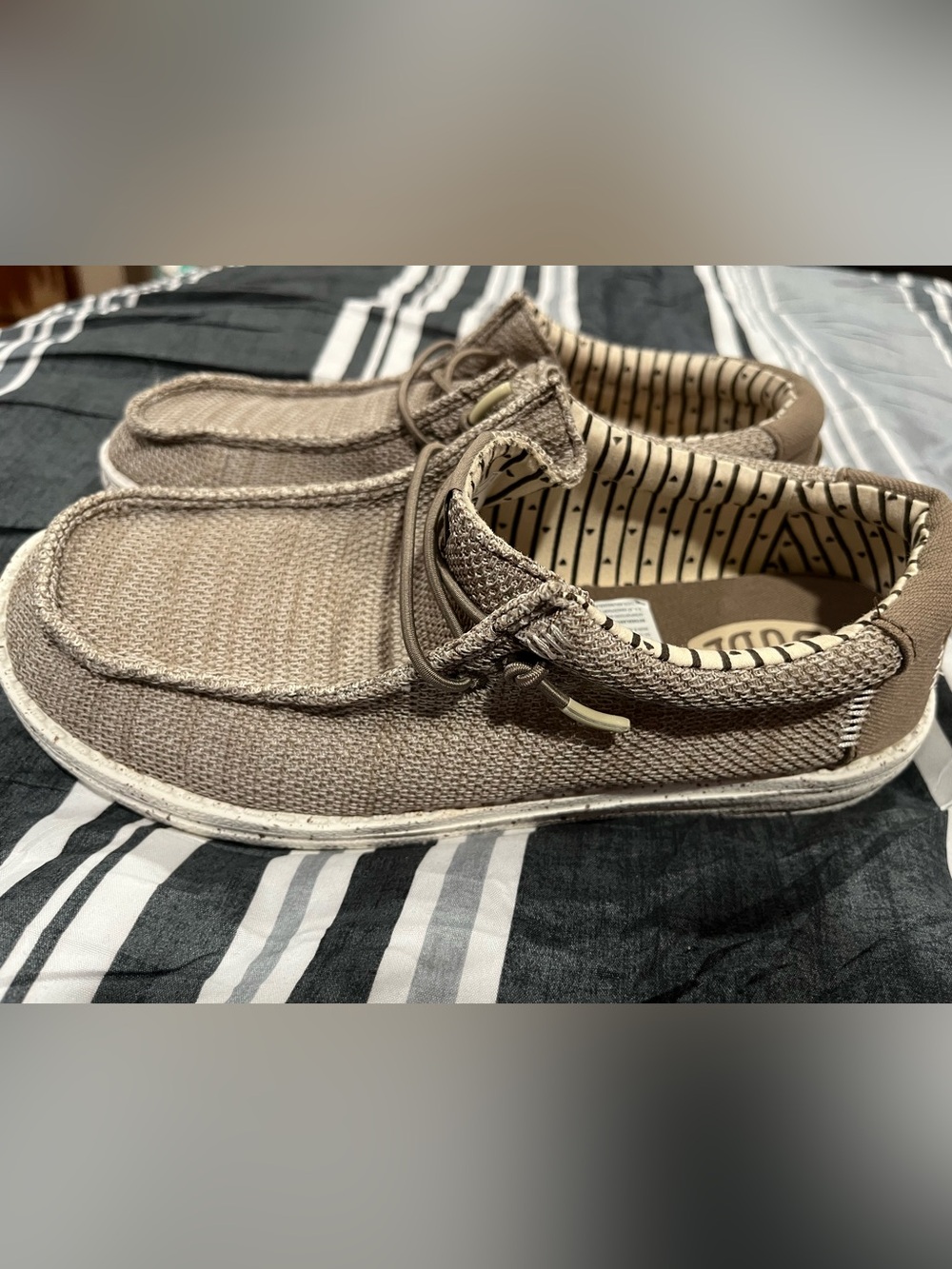 Hey Dude Men's Slip-On Loafers in Taupe Brown